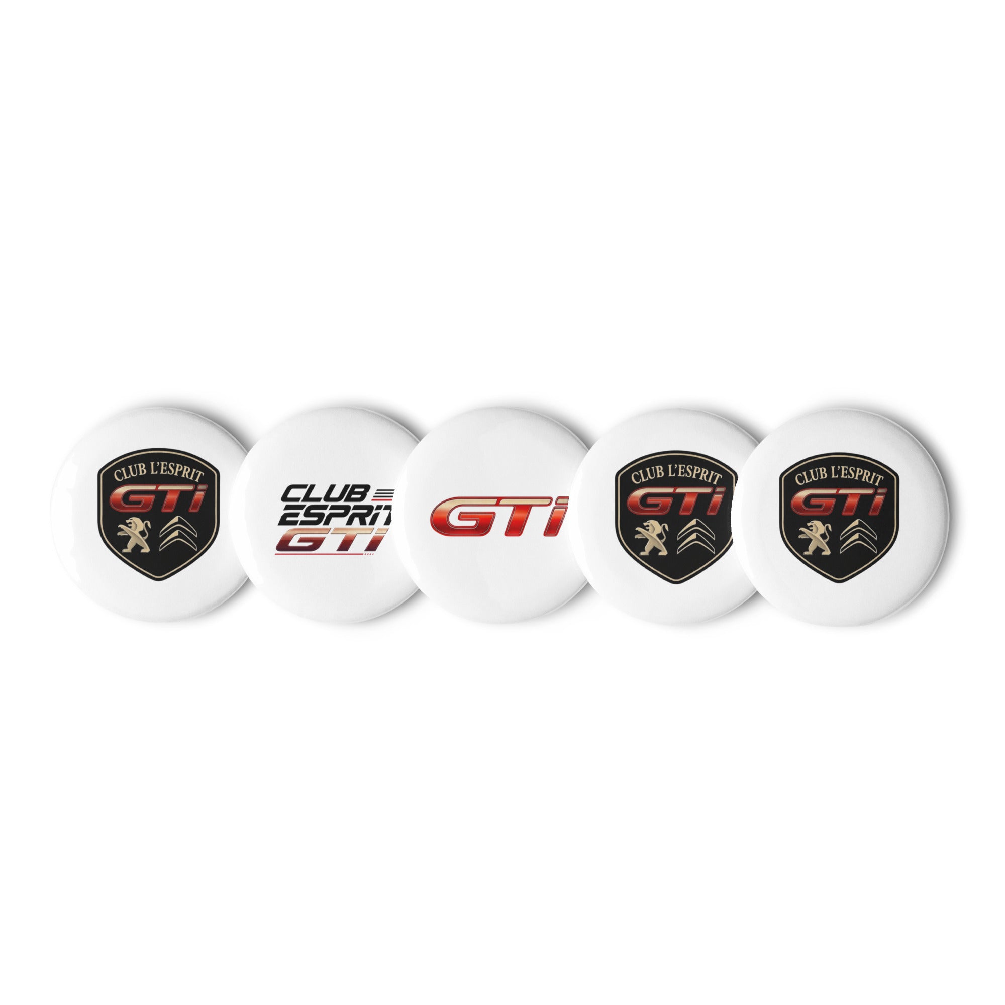 Lot de 5 pin's Esprit GTI en fer blanc - vue 1